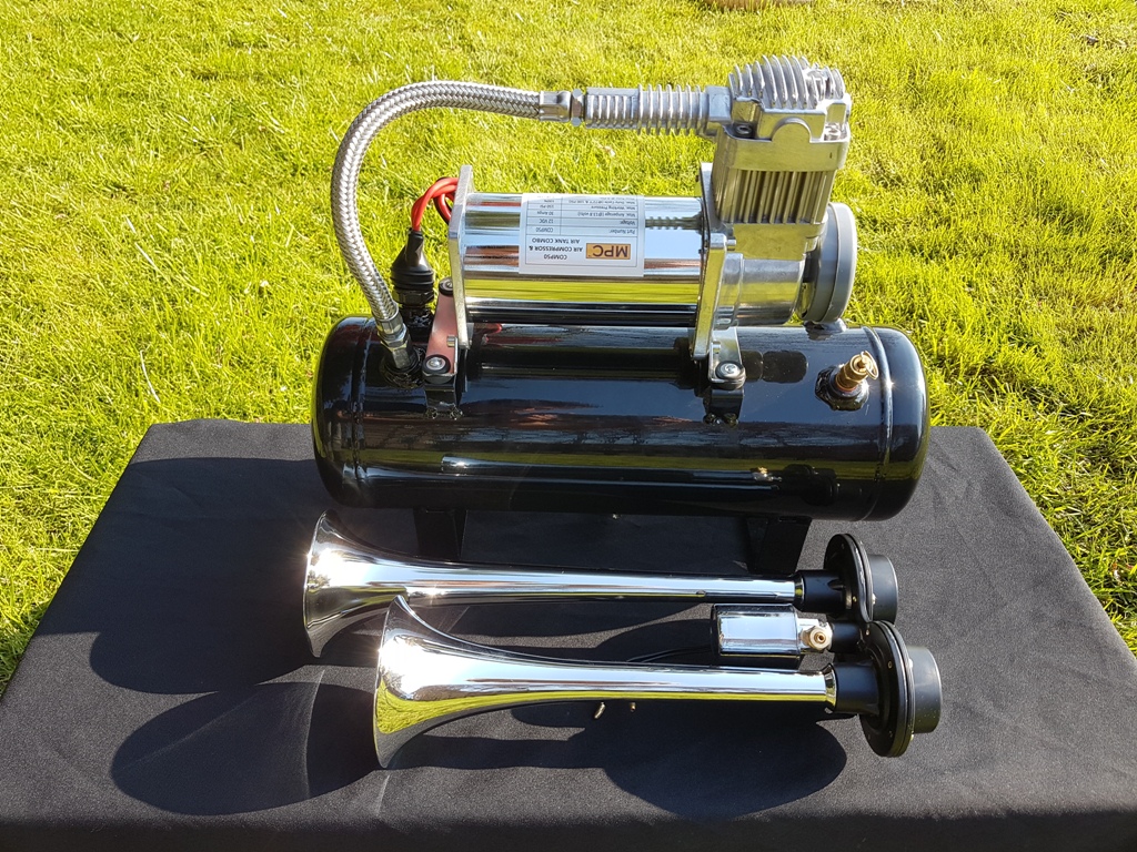 12V - 2 Trumpet air horn kit 150 Psi