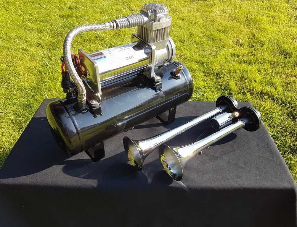 12V – 2 Trumpet air horn kit 150 Psi - Image 2