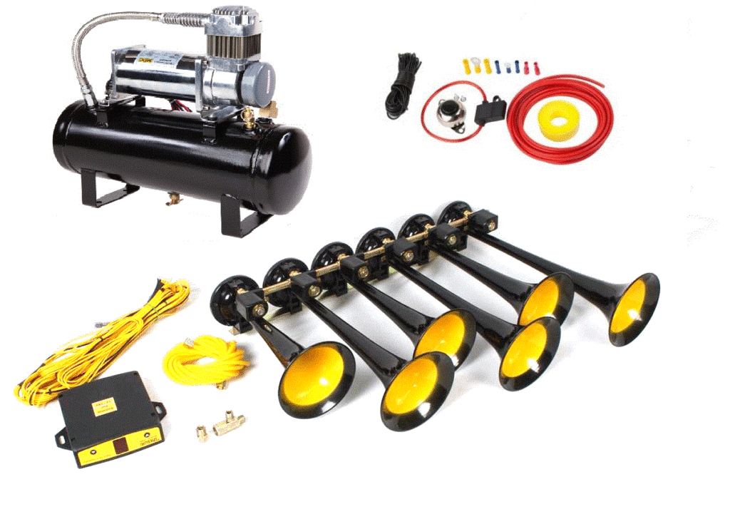 12V Basuri ® Baby Shark musical air horn zwart incl. MPC compressor